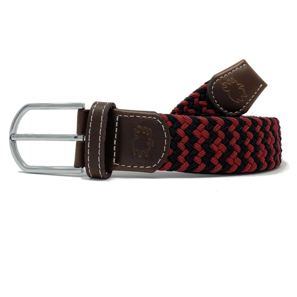 Roostas The Columbia Two Toned Woven Elastic Stretch Belt Red Black Mens Size M